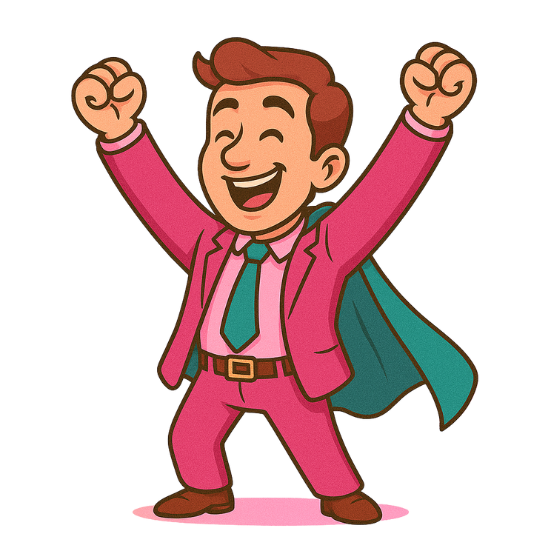 Hahmo joka on kilpailuttanut kirjanpidon ja on tyytyväinen koska säästi rahaa