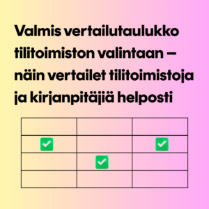 Tilitoimiston vertailu taulukko