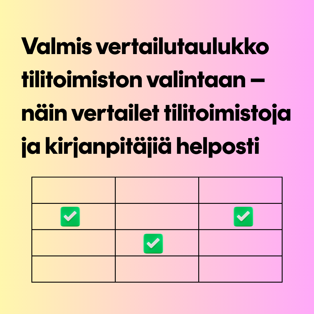 Tilitoimiston vertailu taulukko